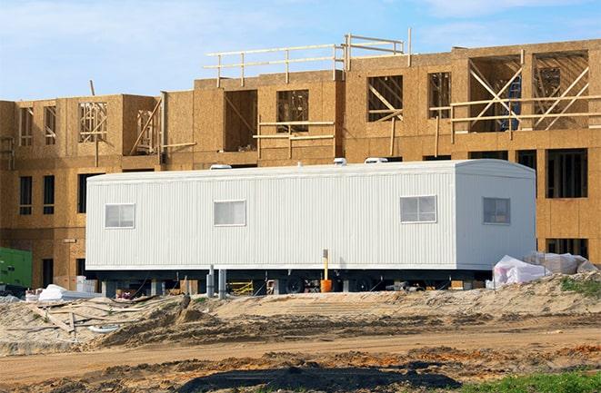 temporary office space rentals at construction site in Athens